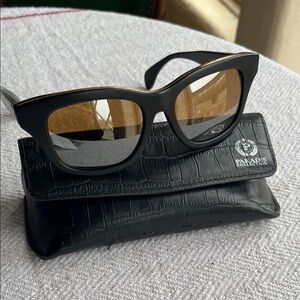 Paradis Black with real 14k trim Gold Sunglasses from Silver Threads, Aspen, CO.
